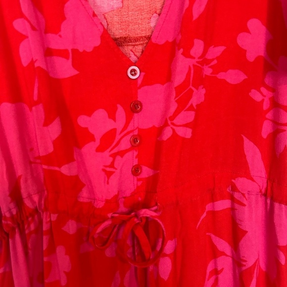 Floral blooming Large Boho Long Dress Women V Neck Floral Print Maxi - Picture 7 of 14